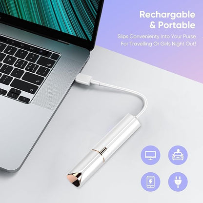 2-in-1 Rechargeable Facial Hair Remover for Women | Safe & Painless