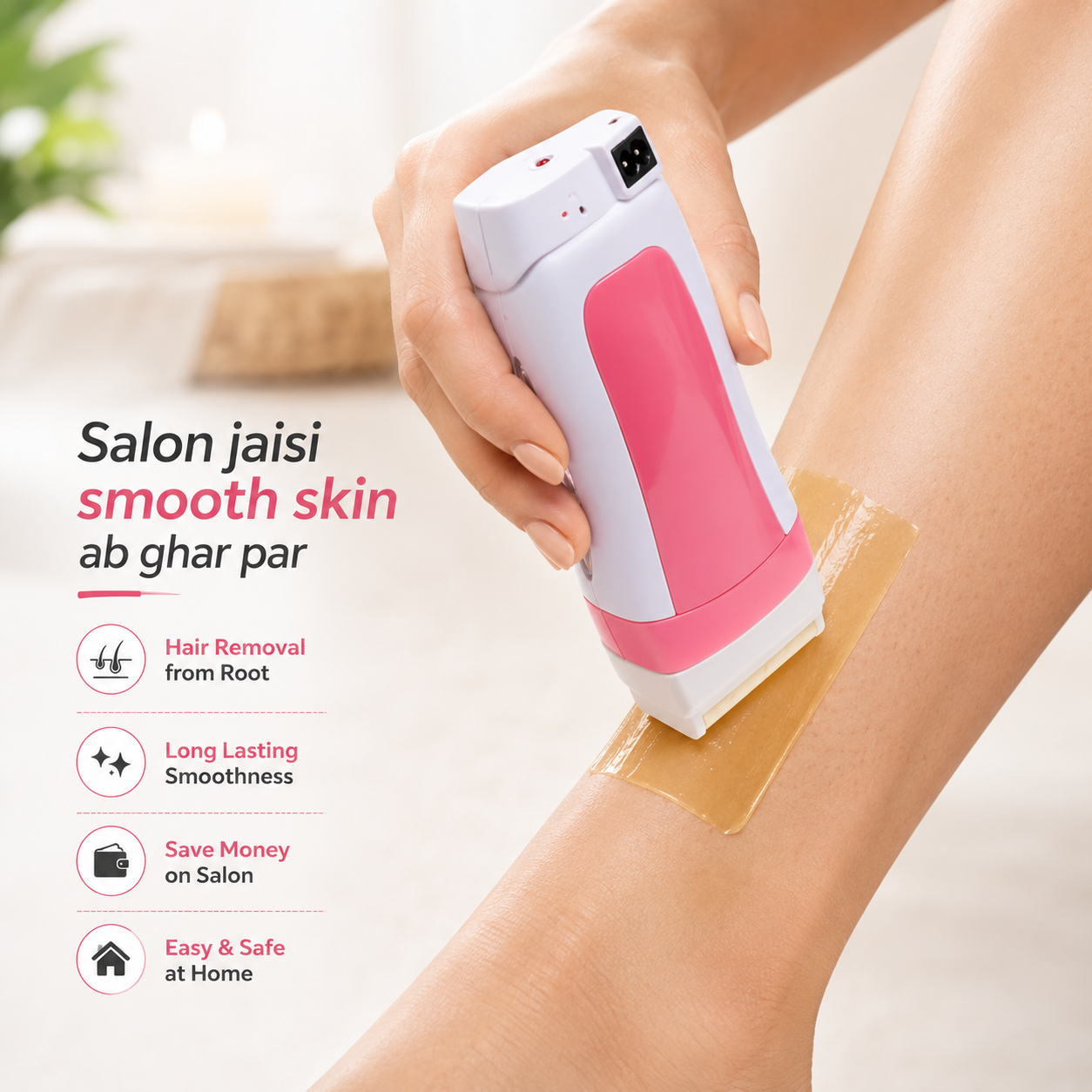 SleekRoll™ Pro At-Home Waxing Kit (Electric Heater + Cartridge + Strips)