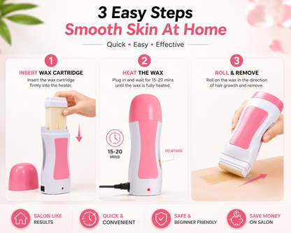 SleekRoll™ Pro At-Home Waxing Kit (Electric Heater + Cartridge + Strips)