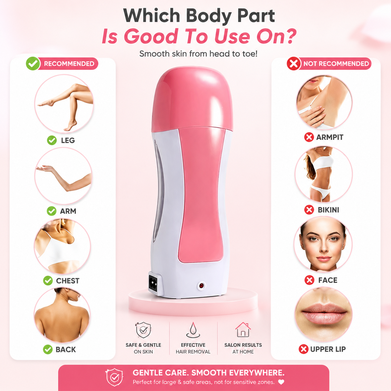 SleekRoll™ Pro At-Home Waxing Kit (Electric Heater + Cartridge + Strips)